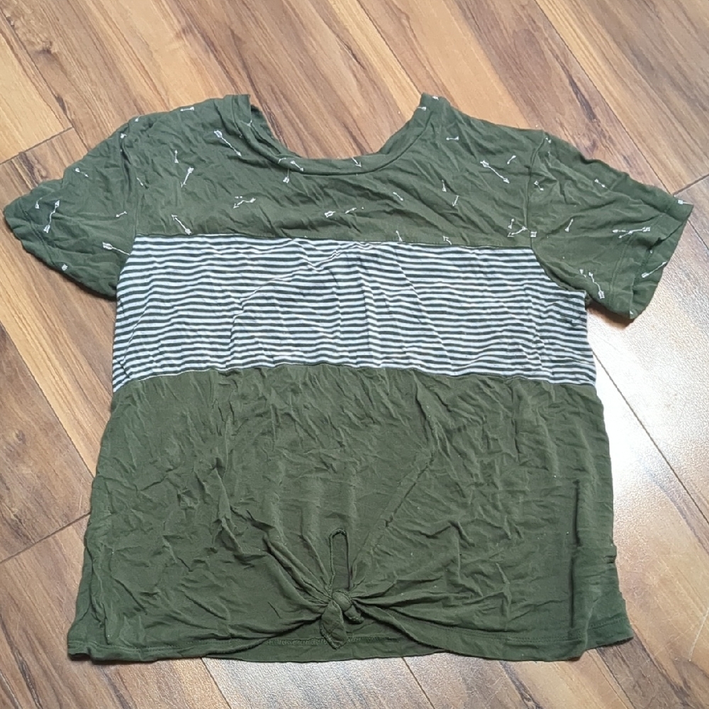 Green Striped Women's Top